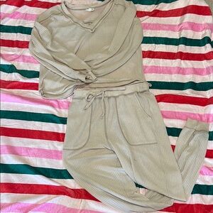 Cozy Women’s Matching Set in Tan